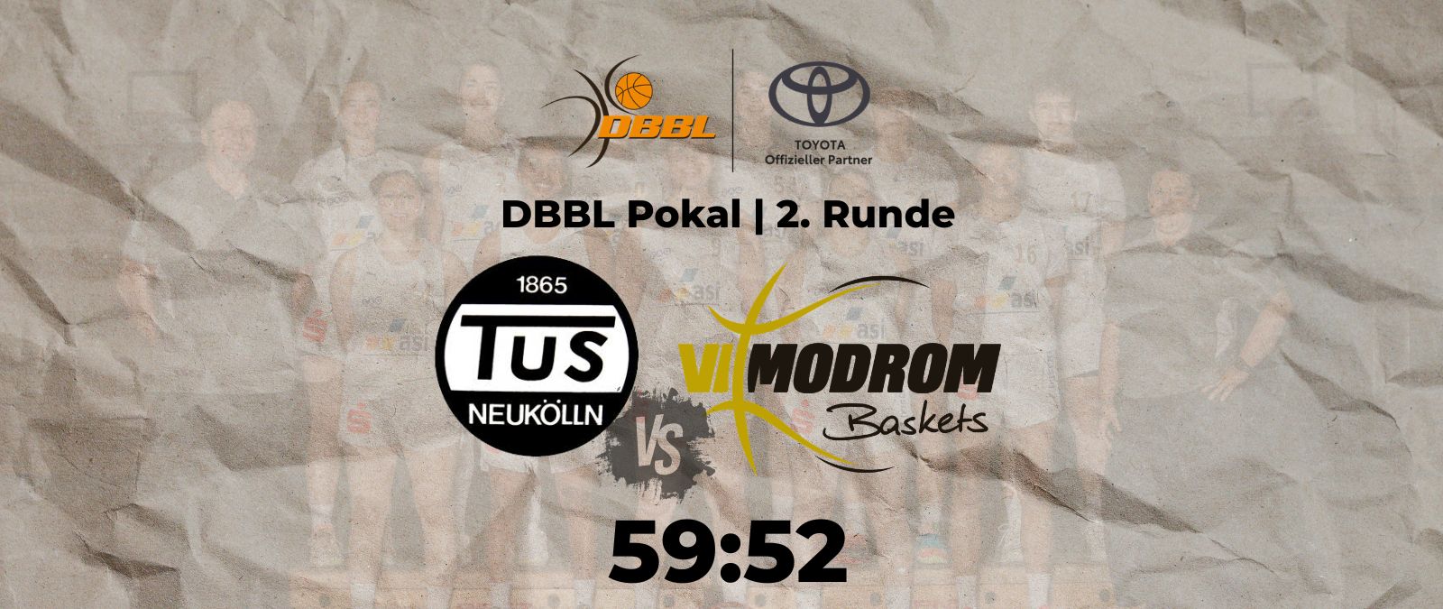 Pokal-Aus in Berlin: Bei TuS Neukölln unterliegen wir mit 52:59.